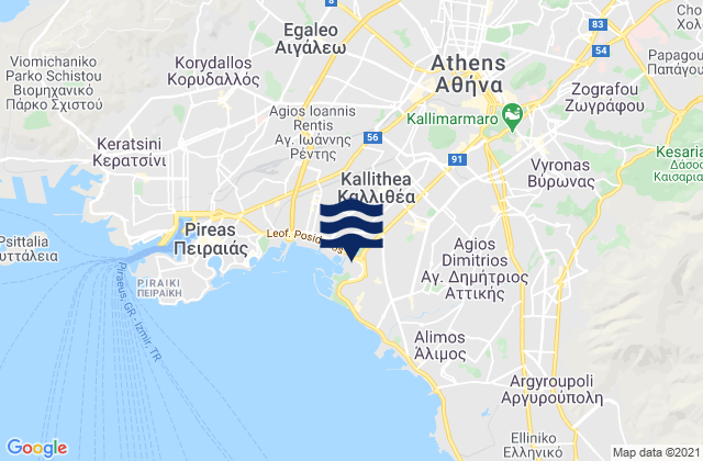 Néo Psychikó, Greece潮水