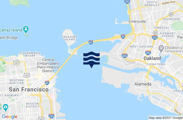 Oakland 7th St. Marine 0.6 nmi. SSW of, United States潮水