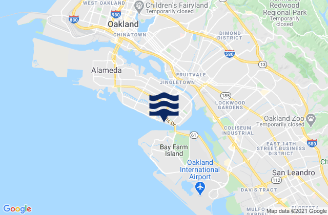 Oakland Harbor (Park Street Bridge), United States潮水