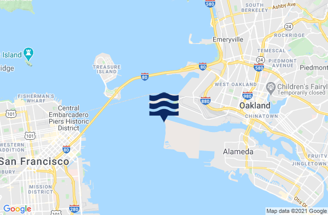 Oakland Pier, United States潮水