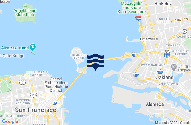 Oakland Yerba Buena Island, United States潮水