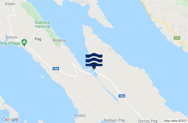 Pag, Croatia潮水
