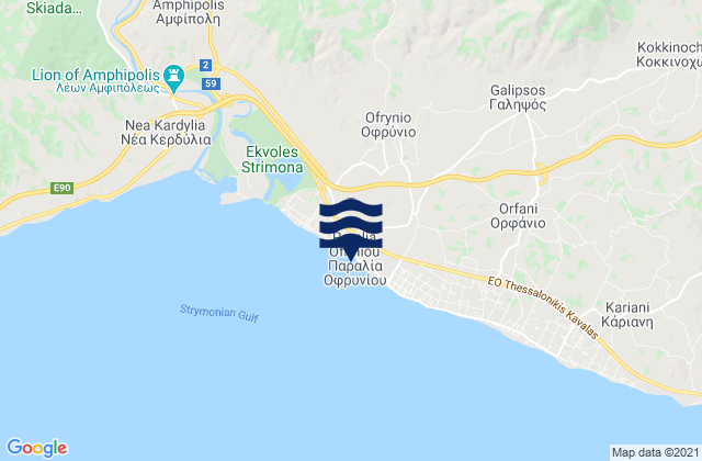 Paralía Ofryníou, Greece潮水