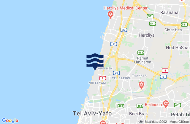 Petaẖ Tiqwa, Israel潮水