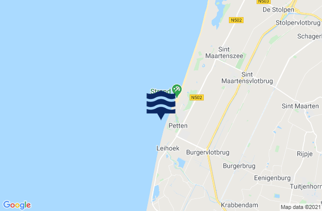 Petten zuid, Netherlands潮水