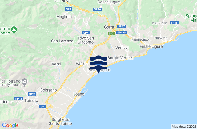 Pietra Ligure, Italy潮水