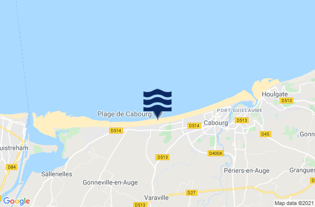 Plage de Cabourg, France潮水