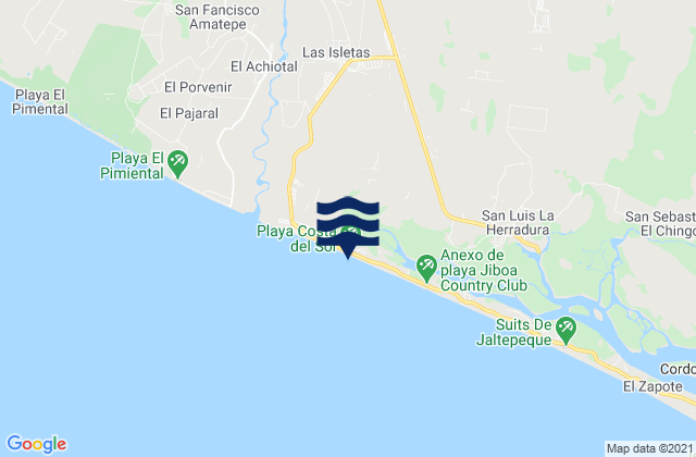 Playa Costa del Sol, El Salvador潮水