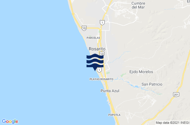 Playas Rosarito, Mexico潮水