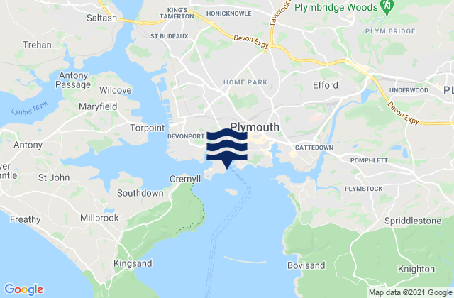 Plymouth Port, United Kingdom潮水