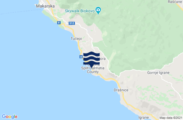 Podgora, Croatia潮水