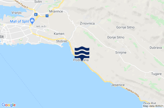 Podstrana, Croatia潮水