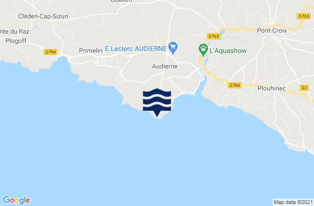Pointe de Lervily, France潮水