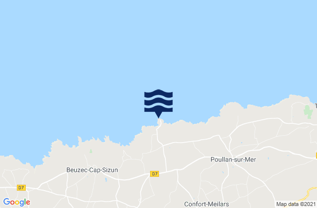 Pointe du Milier, France潮水