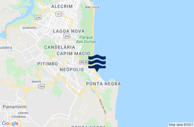 Ponta Negra (Quebra Mar), Brazil潮水