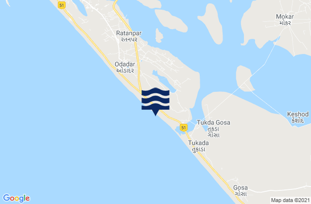 Porbandar, India潮水