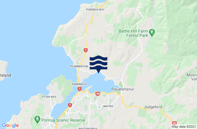 Porirua Harbour (Pauatahanui Arm), New Zealand潮水
