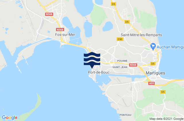 Port-de-Bouc, France潮水