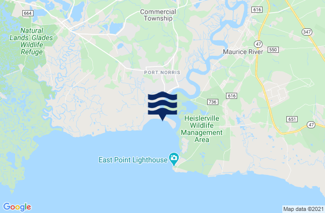 Port Elizabeth (Manumuskin River), United States潮水