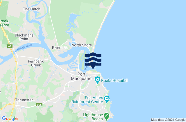 Port Macquarie-North Breakwall, Australia潮水