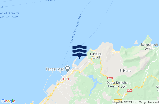 Port Tanger Méditerranée, Morocco潮水