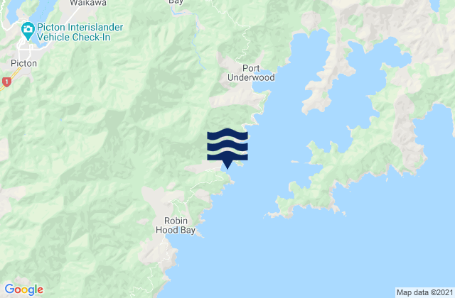 Port Underwood, New Zealand潮水