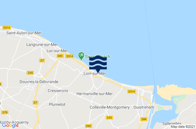 Port de Caen, France潮水
