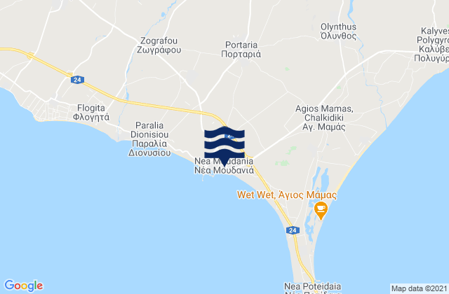 Portariá, Greece潮水