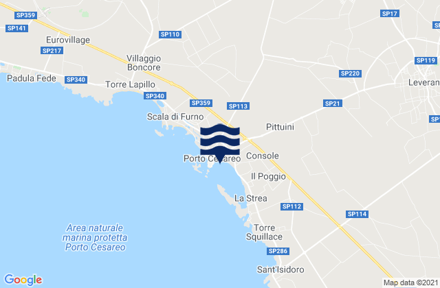 Porto Cesareo, Italy潮水