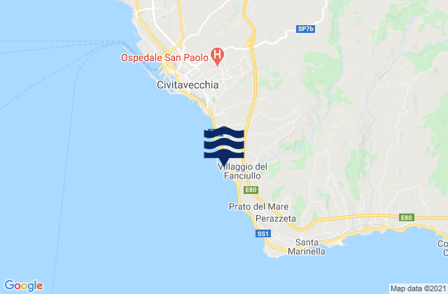 Porto Riva di Traiano, Italy潮水