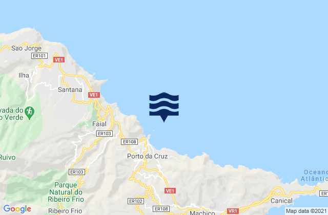 Porto da Cruz Madeira Island, Portugal潮水