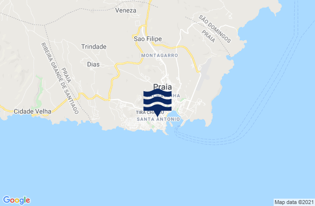 Porto da Praia Sao Tiago Island, Cabo Verde潮水