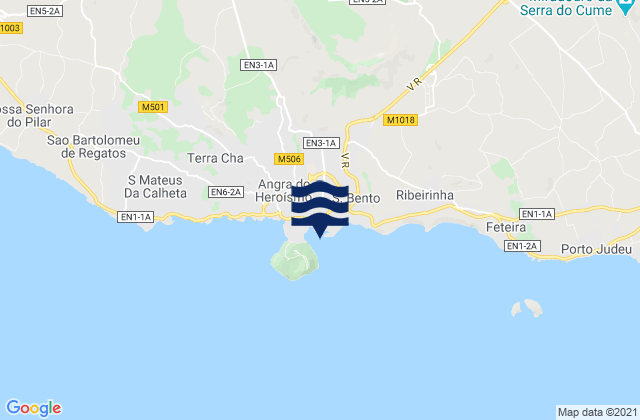 Porto de Angra Ilha Terceira, Portugal潮水