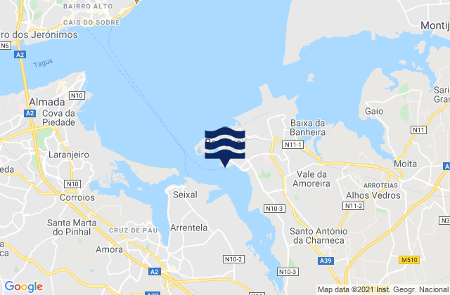 Porto de Barreiro, Portugal潮水