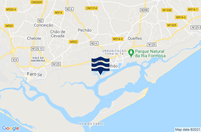 Porto de Faro-Olhao, Portugal潮水