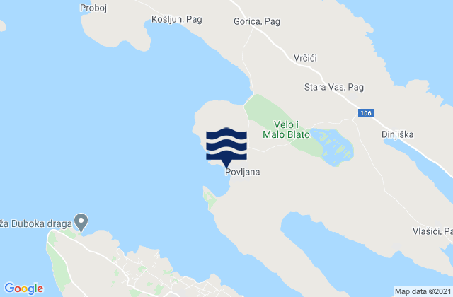 Povljana, Croatia潮水