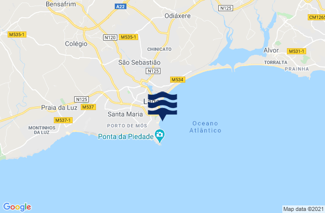 Praia Dona Ana, Portugal潮水