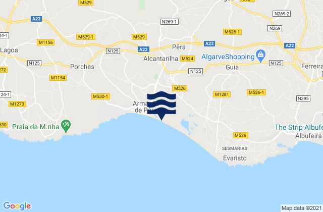 Praia Grande de Pêra, Portugal潮水