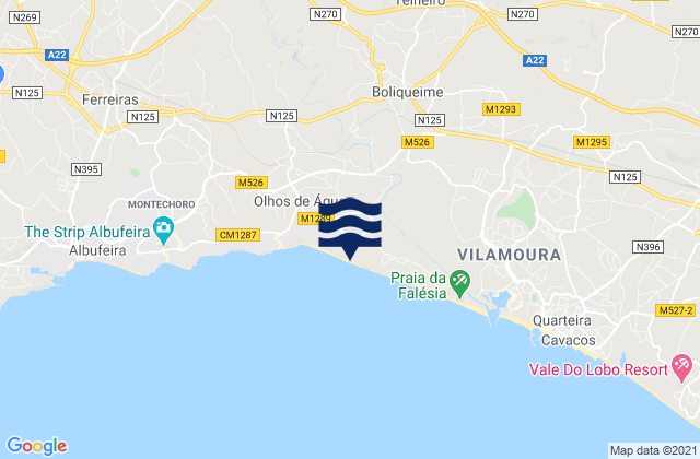 Praia da Falésia, Portugal潮水