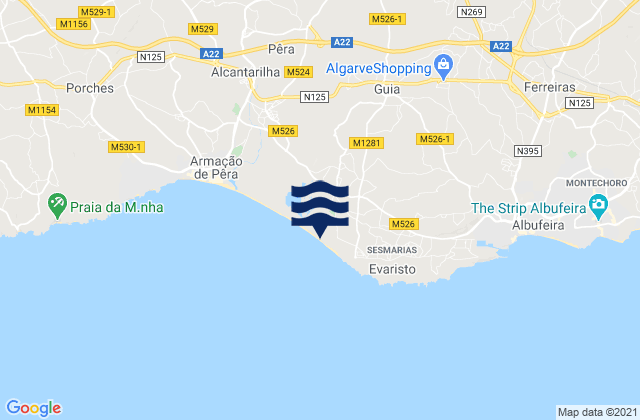 Praia da Galé Oeste, Portugal潮水