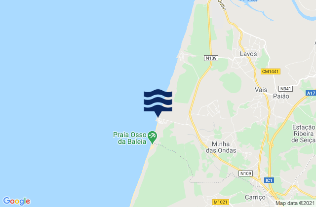 Praia da Leirosa, Portugal潮水