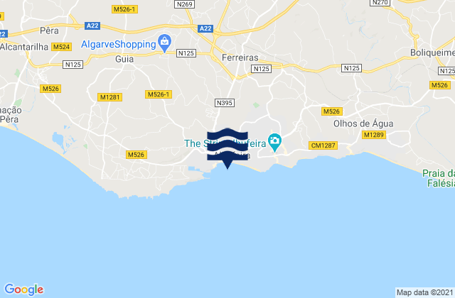 Praia de Albufeira, Portugal潮水
