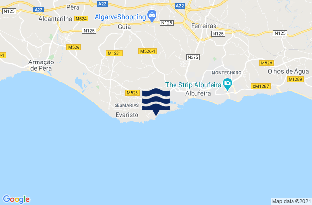 Praia de Arrifes, Portugal潮水