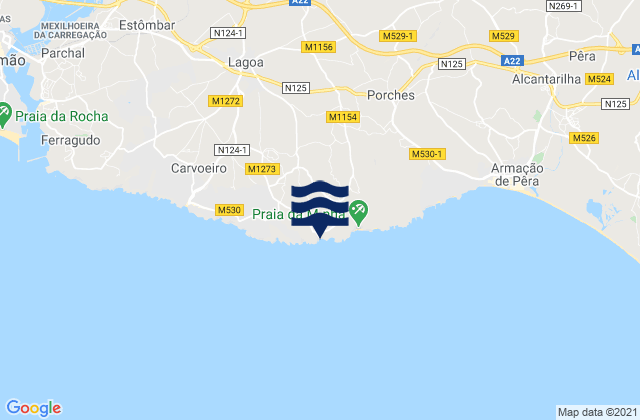 Praia de Benagil, Portugal潮水