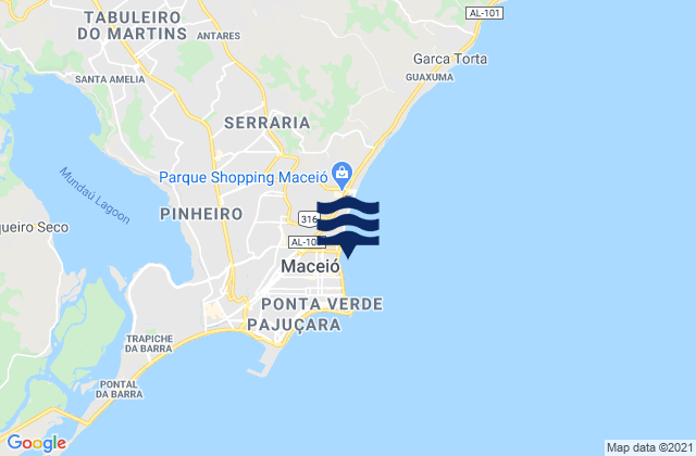Praia de Jatiuca, Brazil潮水