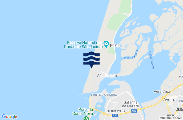 Praia de São Jacinto, Portugal潮水