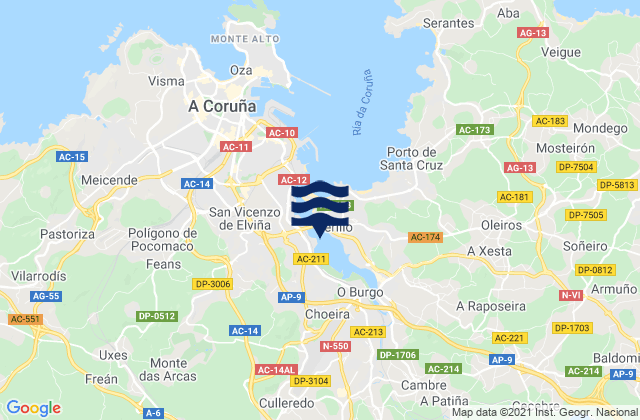 Provincia da Coruña, Spain潮水