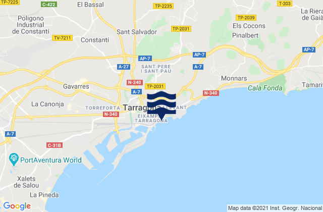 Província de Tarragona, Spain潮水