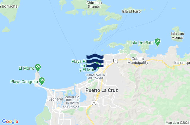 Puerto La Cruz, Venezuela潮水