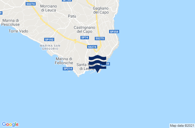 Punta Mèliso, Italy潮水